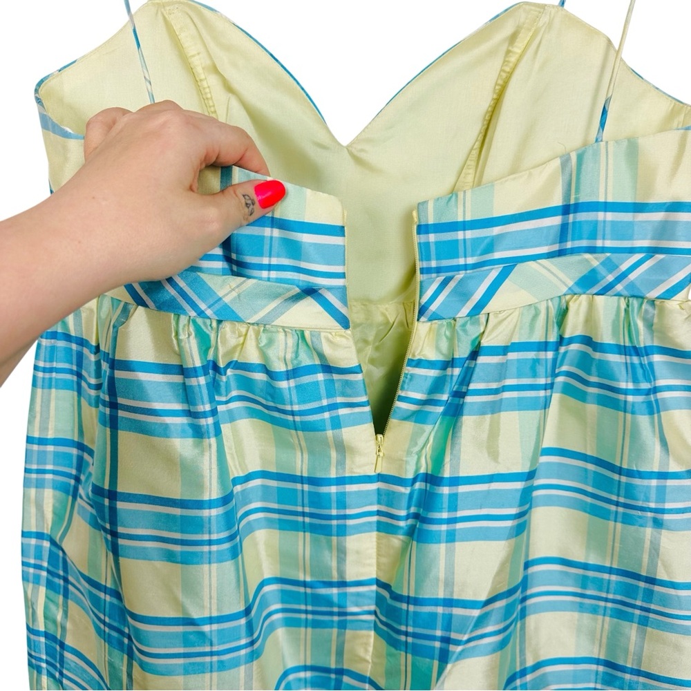 Alfred Angelo Y2K Plaid Silk Sweatheart Neckline Picnic Formal Mini Dress 8 - Picture 5 of 8